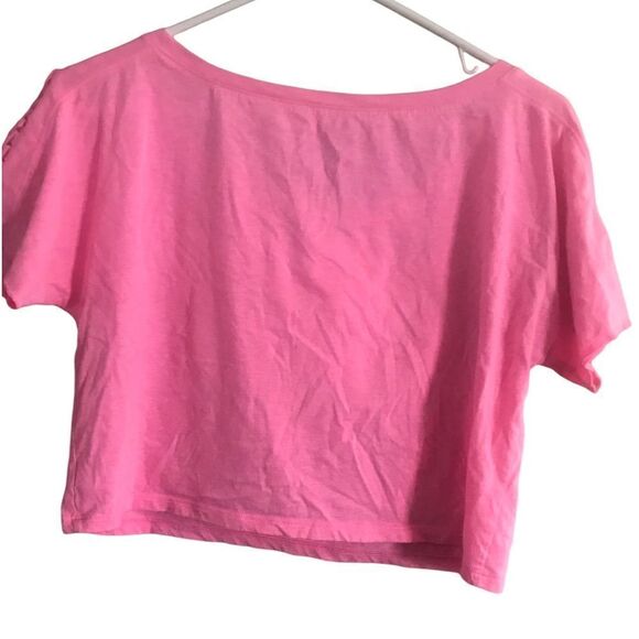 Justice Size 16 Girls Pink Graphic Crop Top - Picture 7 of 8